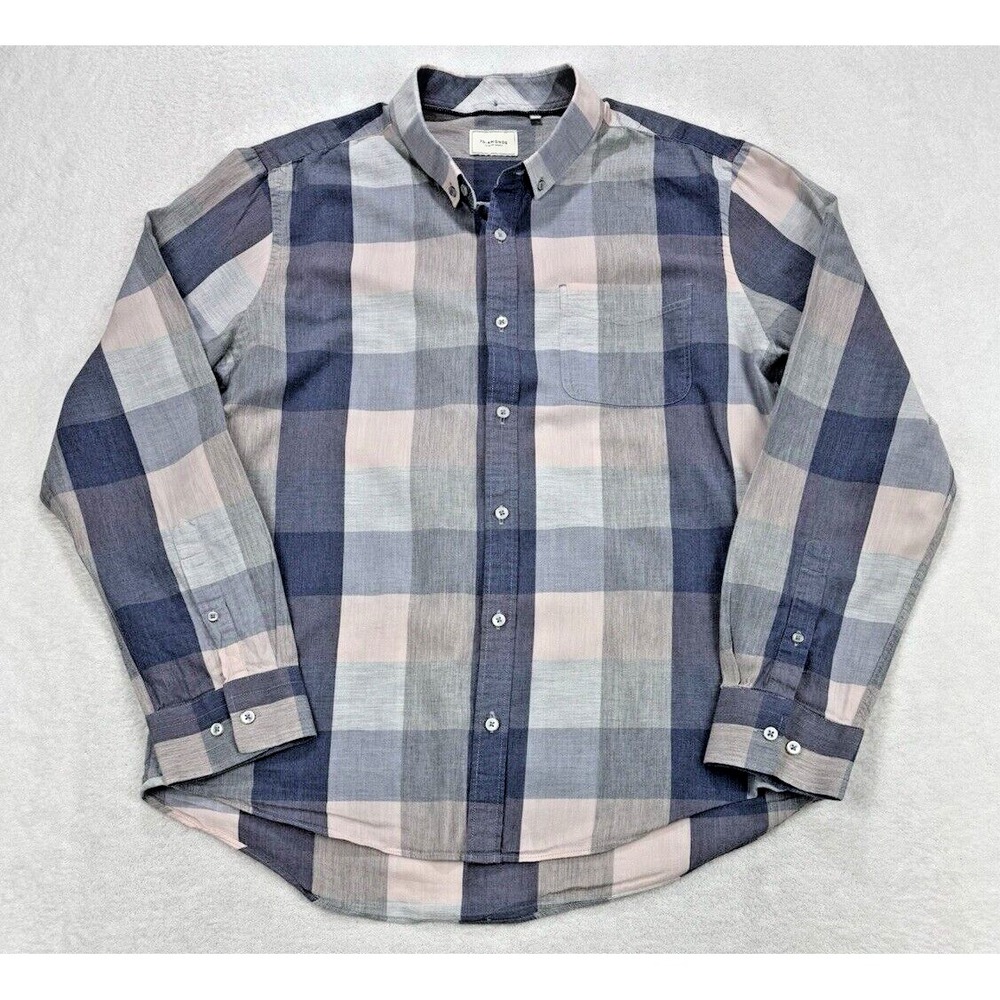 7 Diamonds Mr Brightside Shirt Pink & Blue‎ Plaid Long Sleeve Button Down